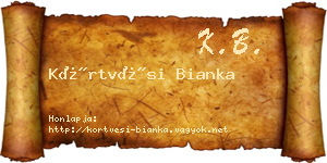 Körtvési Bianka névjegykártya