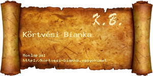 Körtvési Bianka névjegykártya