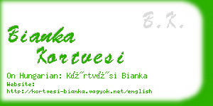 bianka kortvesi business card